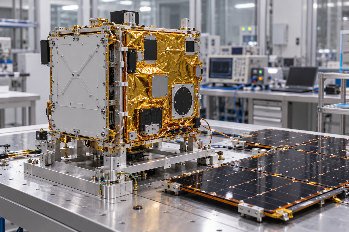 Satellite integration in a cleanroom