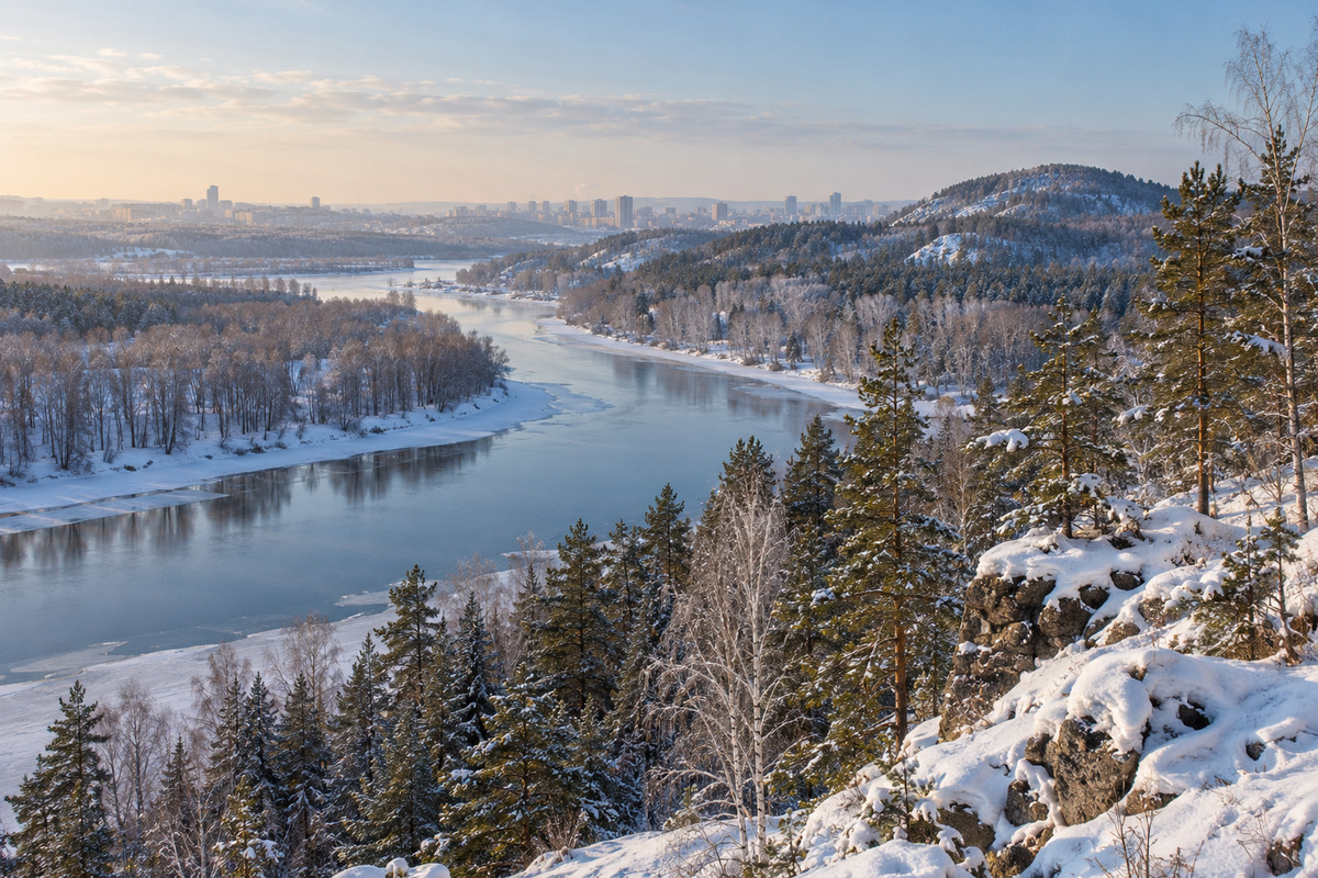 Representative winter landscape near Chelyabinsk