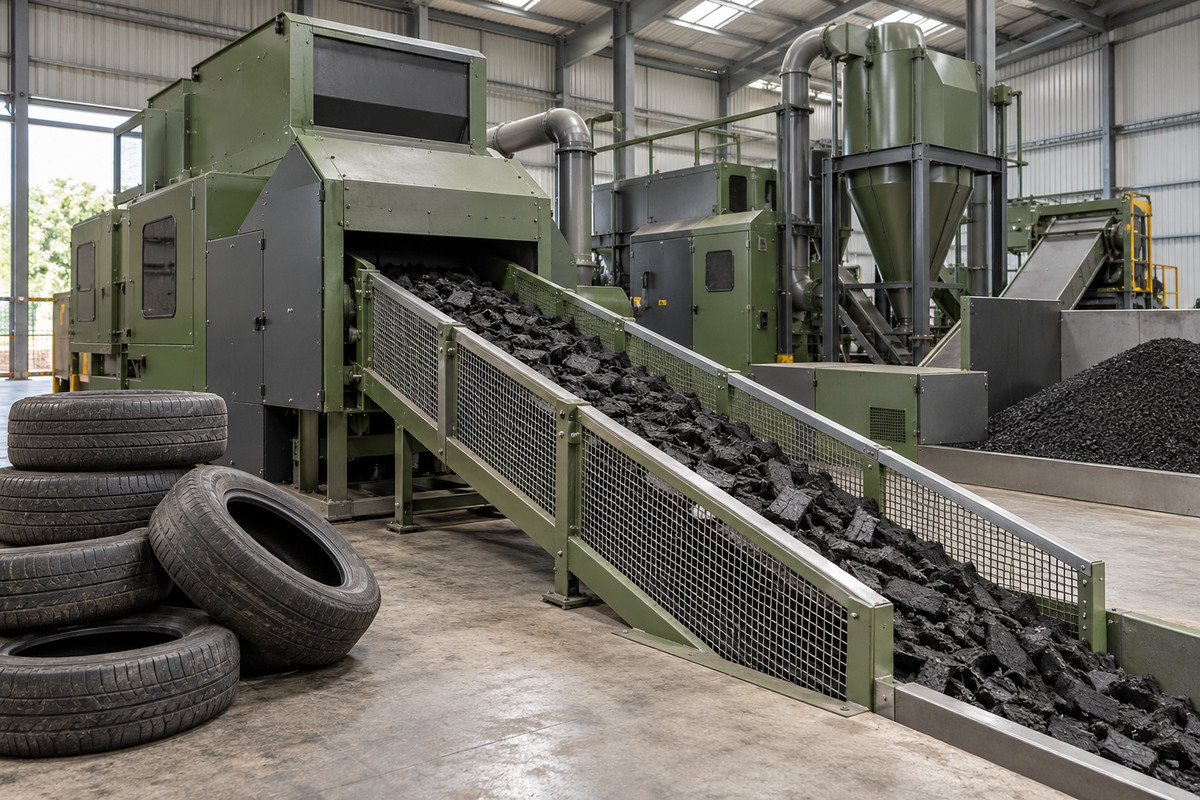 Tyre recycling equipment