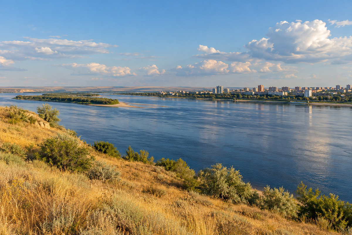 Volgograd river landscape