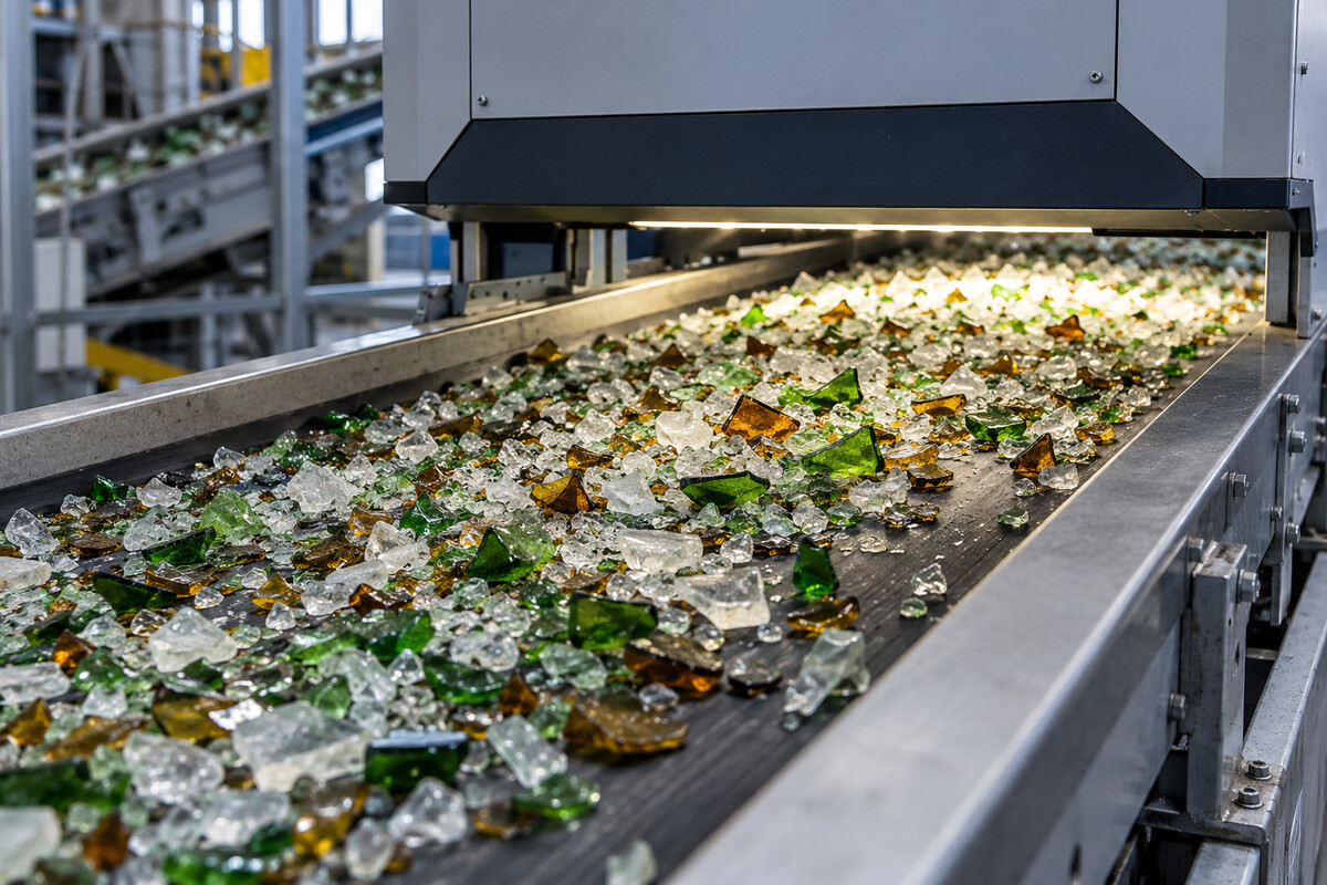 Recycled glass sorting
